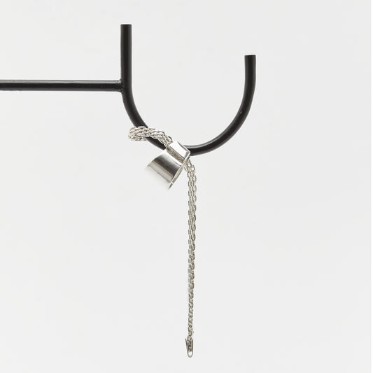 Handcrafted woven and polished silver ear cuff – No Meaning statement jewellery by AROE