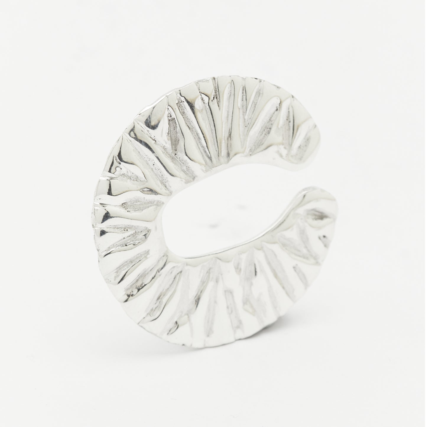 Silver ear cuff dissolving shape poetic jewelry AROE - Unique handcrafted silver ear cuff – statement jewellery by AROE.
