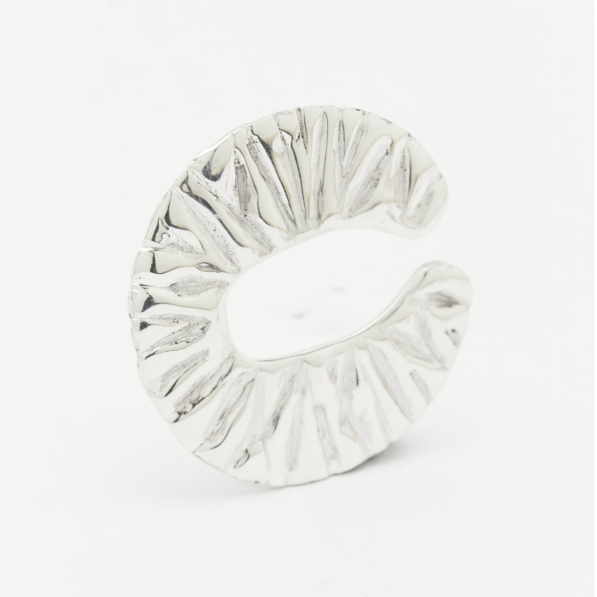 Silver ear cuff dissolving shape poetic jewelry AROE - Unique handcrafted silver ear cuff – statement jewellery by AROE.
