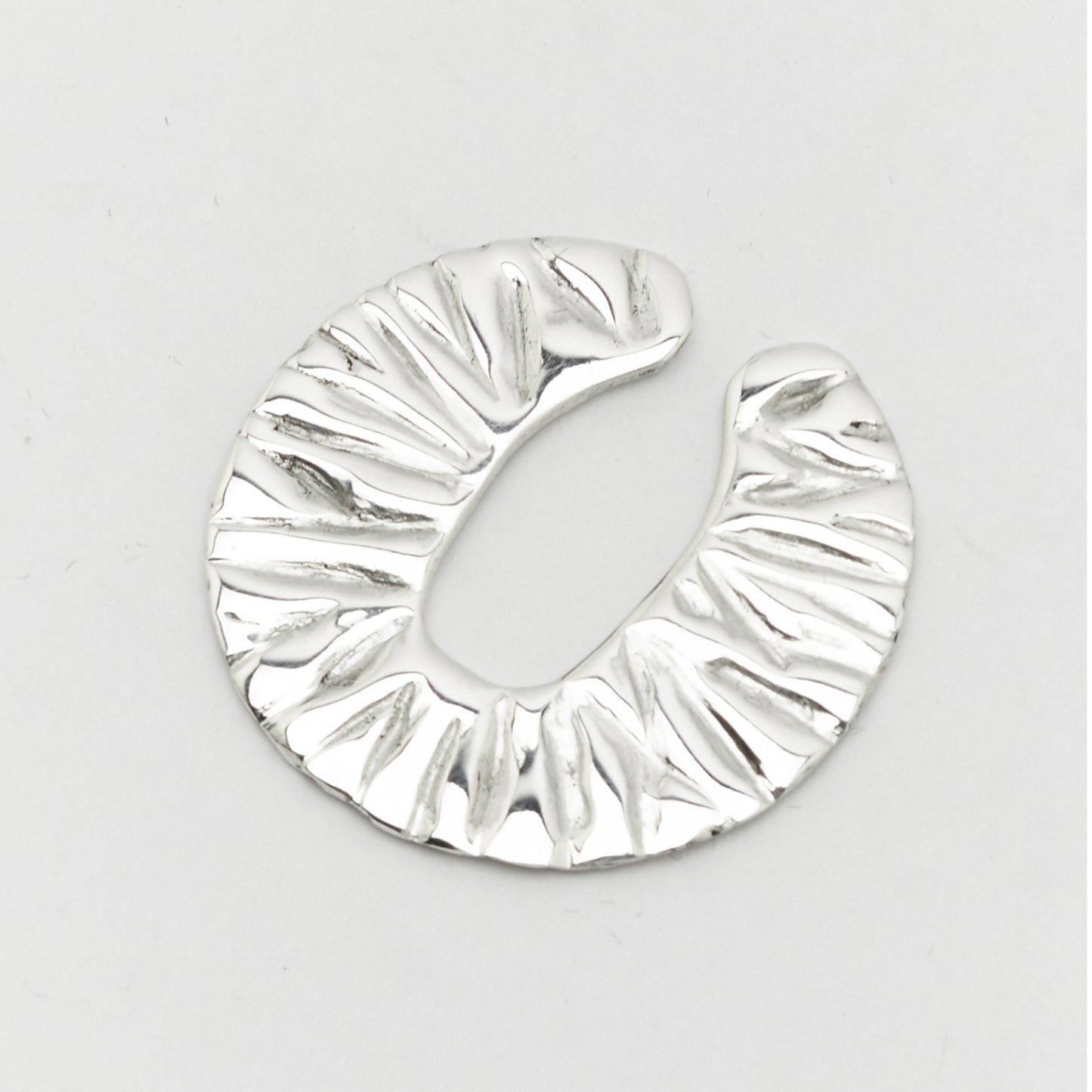 Silver earcuff dissolving shape poetic jewelry AROE
