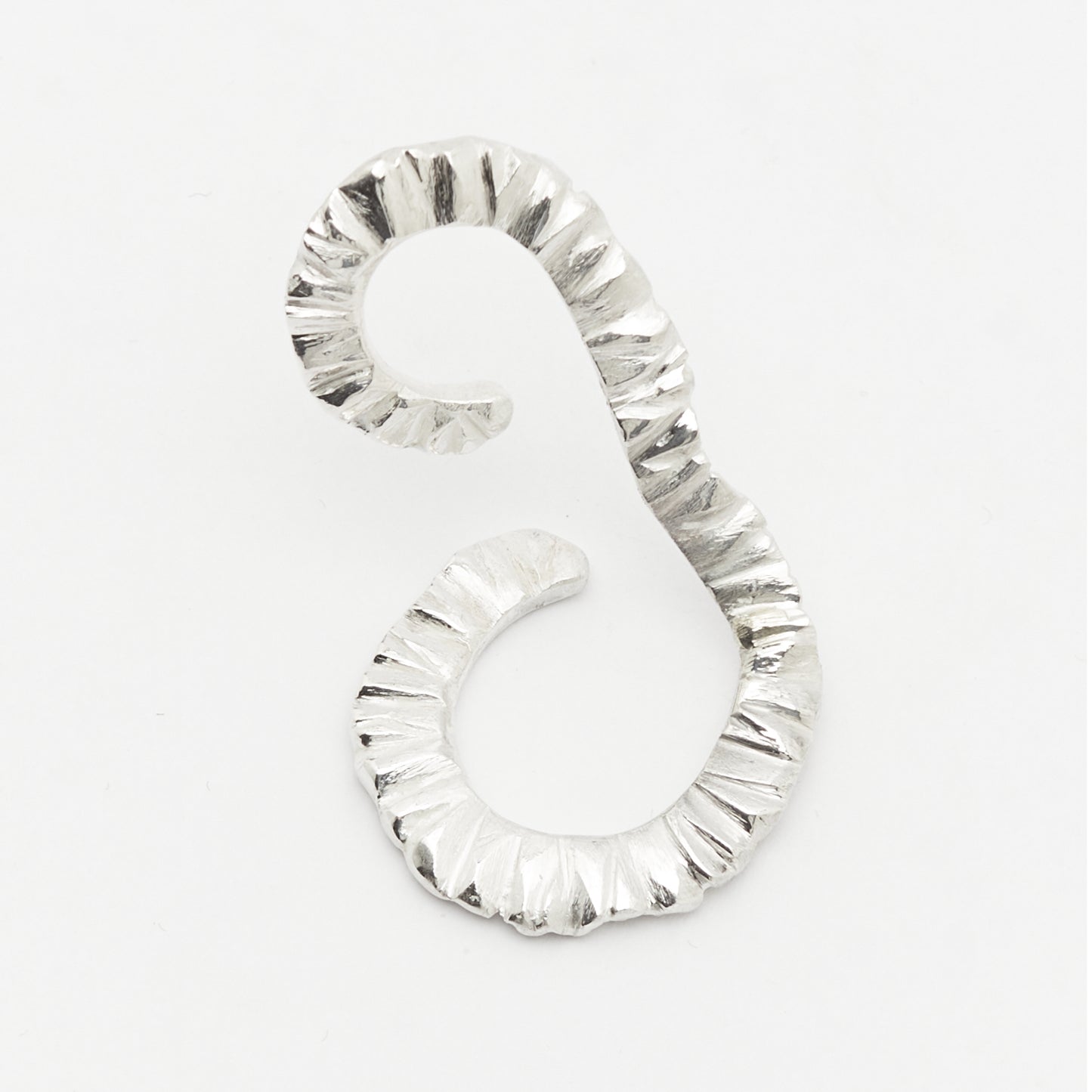 Sculptural textured silver ear cuff  minimalist design by AROE - Unique handcrafted silver ear cuff – statement jewellery by AROE.
