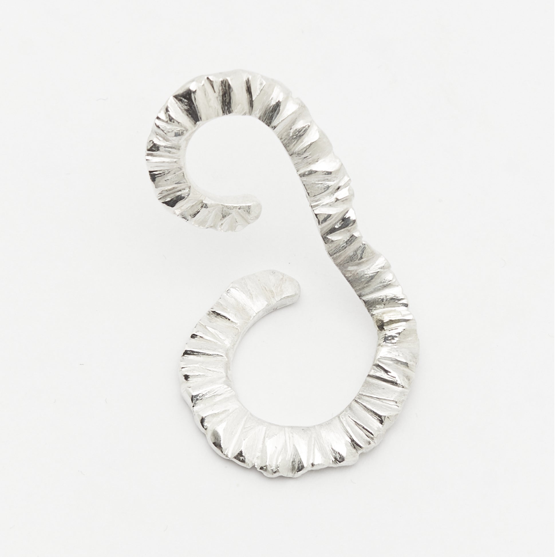 Sculptural textured silver ear cuff  minimalist design by AROE - Unique handcrafted silver ear cuff – statement jewellery by AROE.
