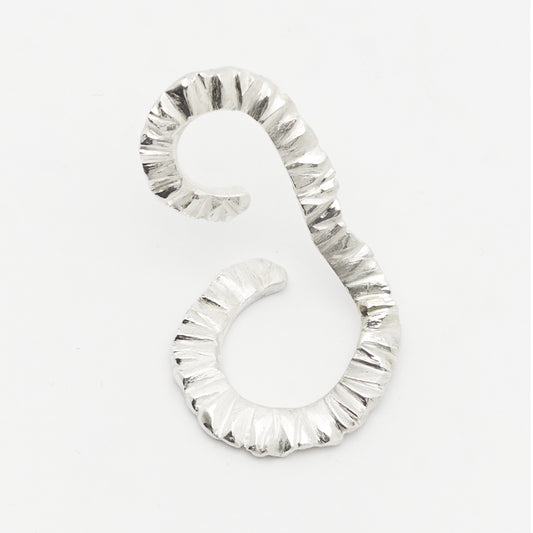 Sculptural textured silver ear cuff  minimalist design by AROE - Unique handcrafted silver ear cuff – statement jewellery by AROE.
