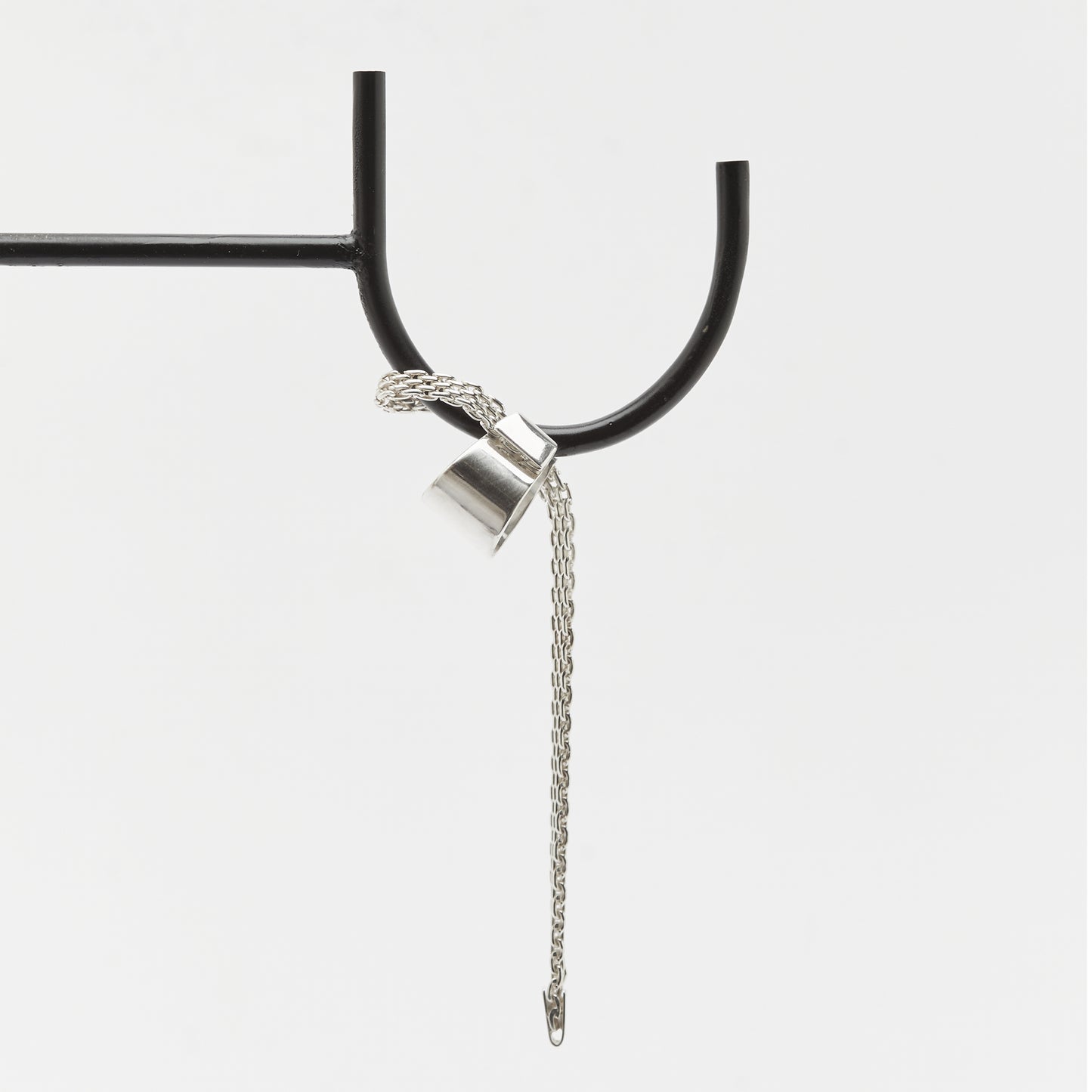 Handcrafted woven and polished silver ear cuff – No Meaning statement jewellery by AROE
