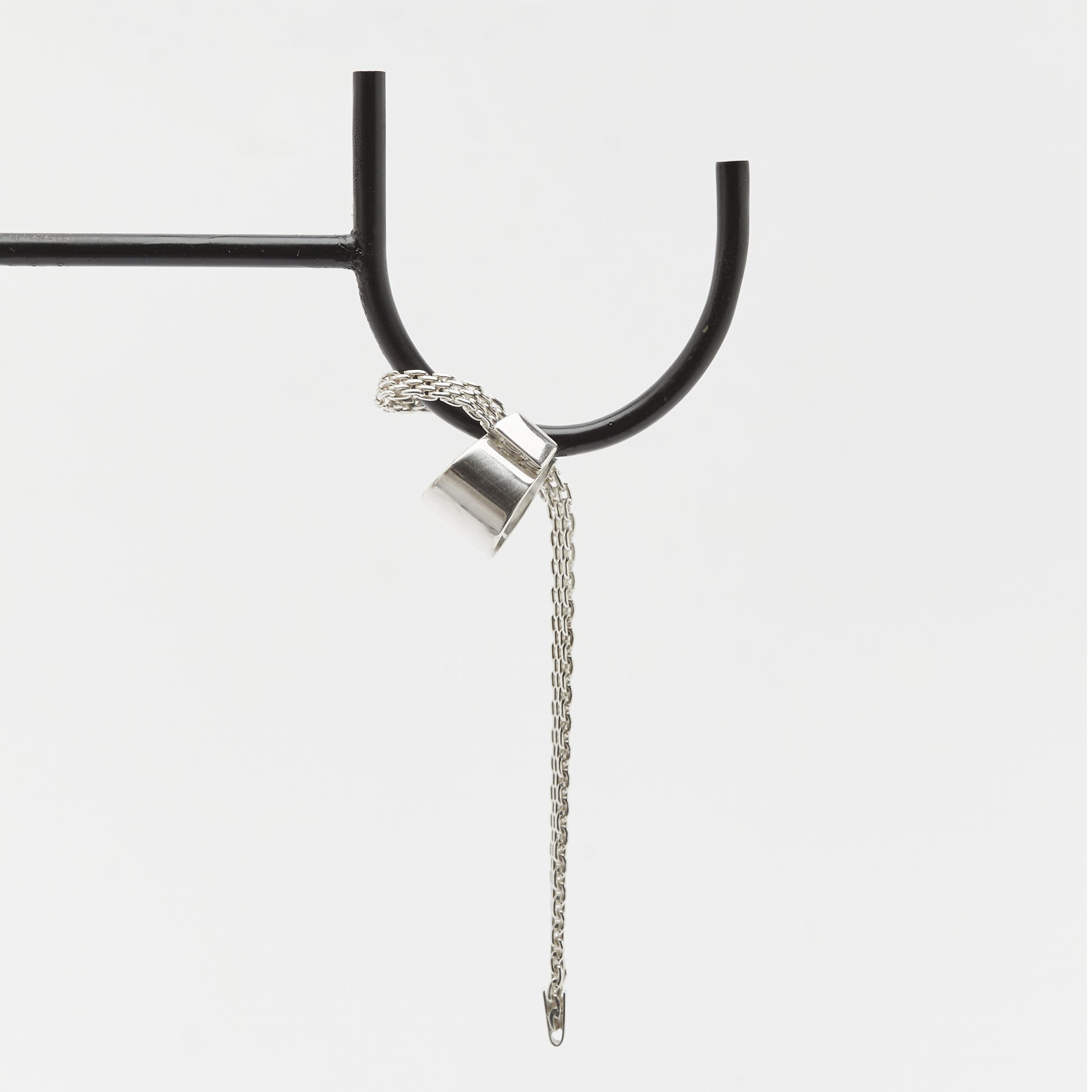 Handcrafted woven and polished silver ear cuff – No Meaning statement jewellery by AROE