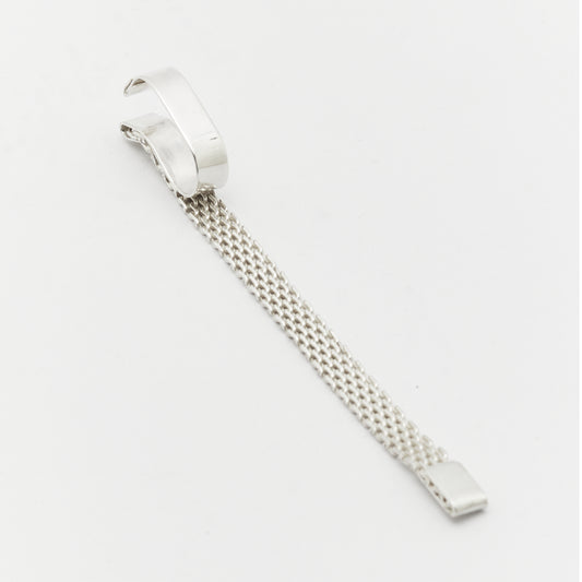 Woven and polished sterling silver ear cuff – No Justification statement jewellery by AROE