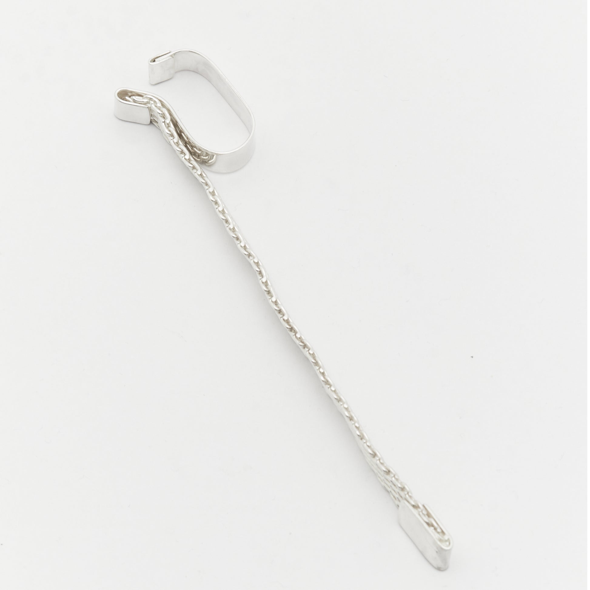 Woven and polished sterling silver ear cuff – No Justification statement jewellery by AROE