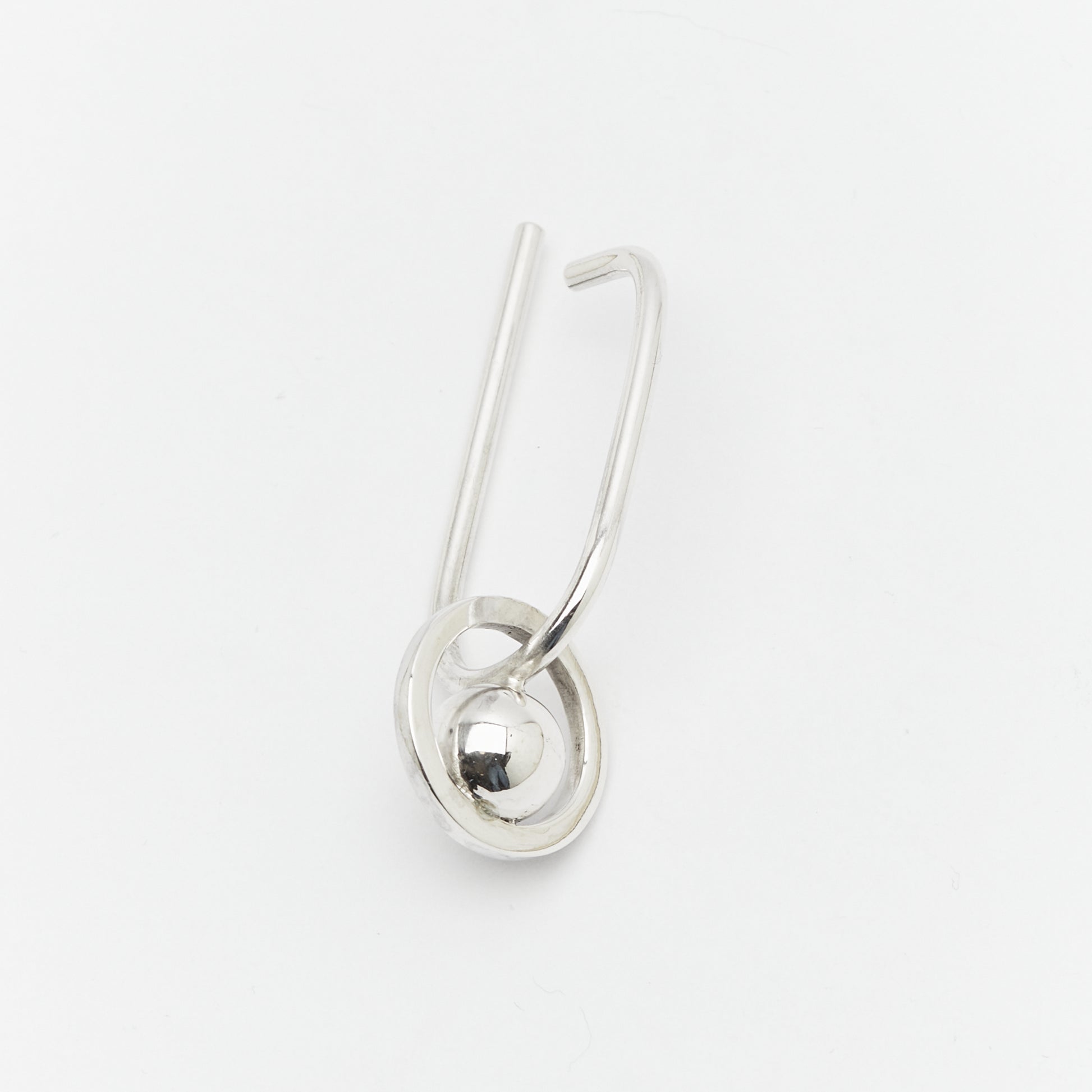 left view of the remember it - Unique handcrafted silver ear cuff – statement jewellery by AROE.