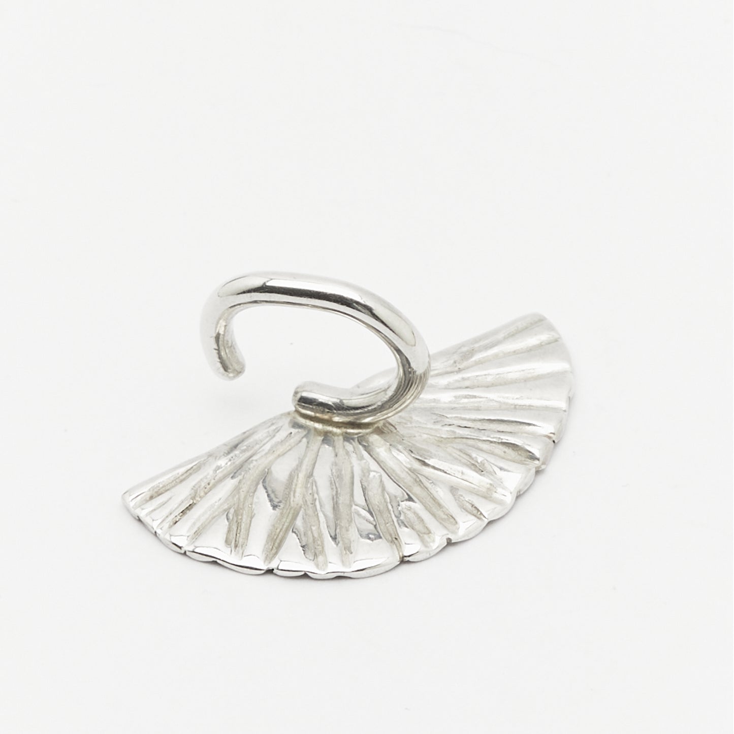 Minimalist silver ear cuff swinging design poetic jewelry AROE - Unique handcrafted silver ear cuff – statement jewellery by AROE.