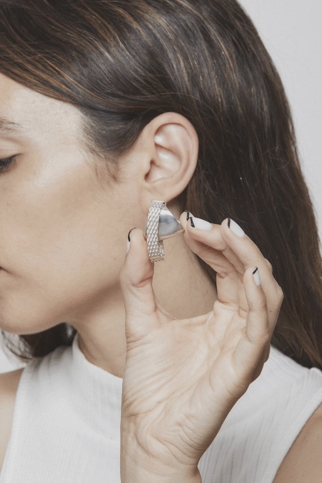 no title earcuff stop motion silver statement jewellery by AROE